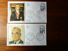 Timbres 1er jour Georges POMPIDOU avril 1975