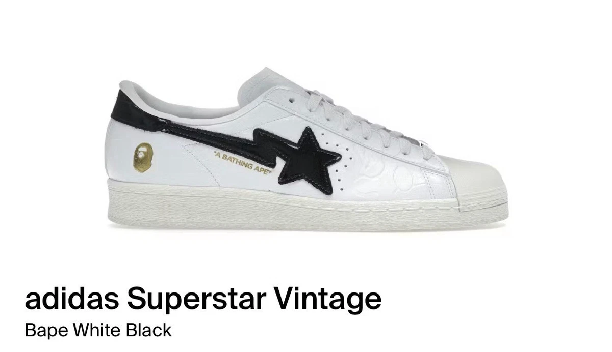 BAPE x adidas Superstar Vintage White Black for Sale | Authenticity  Guaranteed | eBay