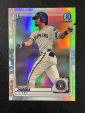 2020 Bowman Draft #BD-46 Freddy Zamora Milwaukee Brewers Chrome Refractor