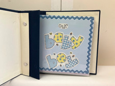 Handmade Baby Boy 1st Year Photo Album Scrap Book Life 22 p Blue Shower Memory