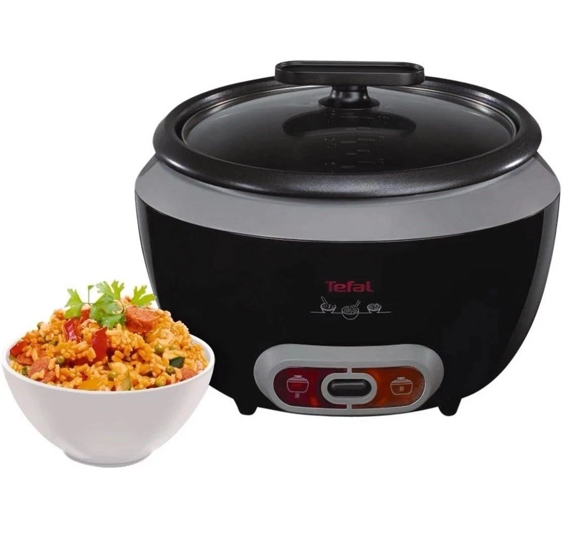 Tefal Cool Touch Rice Cooker Auto Keep Warm Setting Non-Stick 1.8L Bowl Black