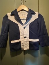 Vintage 40s 50s Boys Kids Rayon Gabardine Rockabilly Jacket Blue 2 Tone Rare