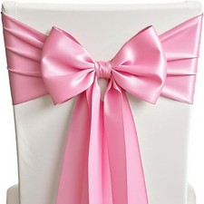 50 Pink Chair Sashes Satin Bows for Wedding Birthday Party 50,