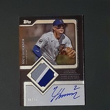 Nico Hoerner Chicago Cubs 2025 Limited Auto Patch Card 10/30 Used