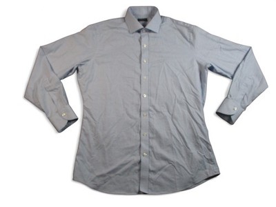 Proper Cloth Shirt Mens 16 Light Blue Micro Check Dress Button Down 100% Cotton