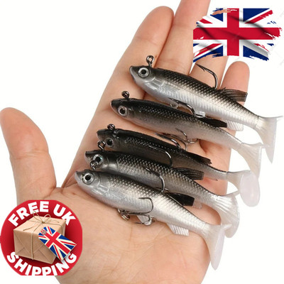 5x Jig Head Silikon Soft Bait Köder Set