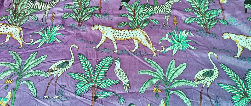 Indian Fabric Cotton Fabric By Yard Hand Block fabric Dressmaking Jungle Printed - Image 2 of 4