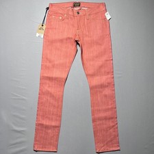 Civilianaire Jeans Womens 26 Red Coral Selvedge Japanese Denim Slim Stretch