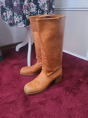 Botas Campus Western Longhorn Cosidas Vintage Años 70 Para Mujer 9 M Hechas en EE. UU. Gruesas - Imagen 2 de 22