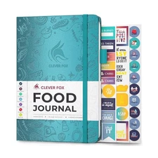 Clever Fox Food Journal - meal tracker, meal planner, diet diary in blue