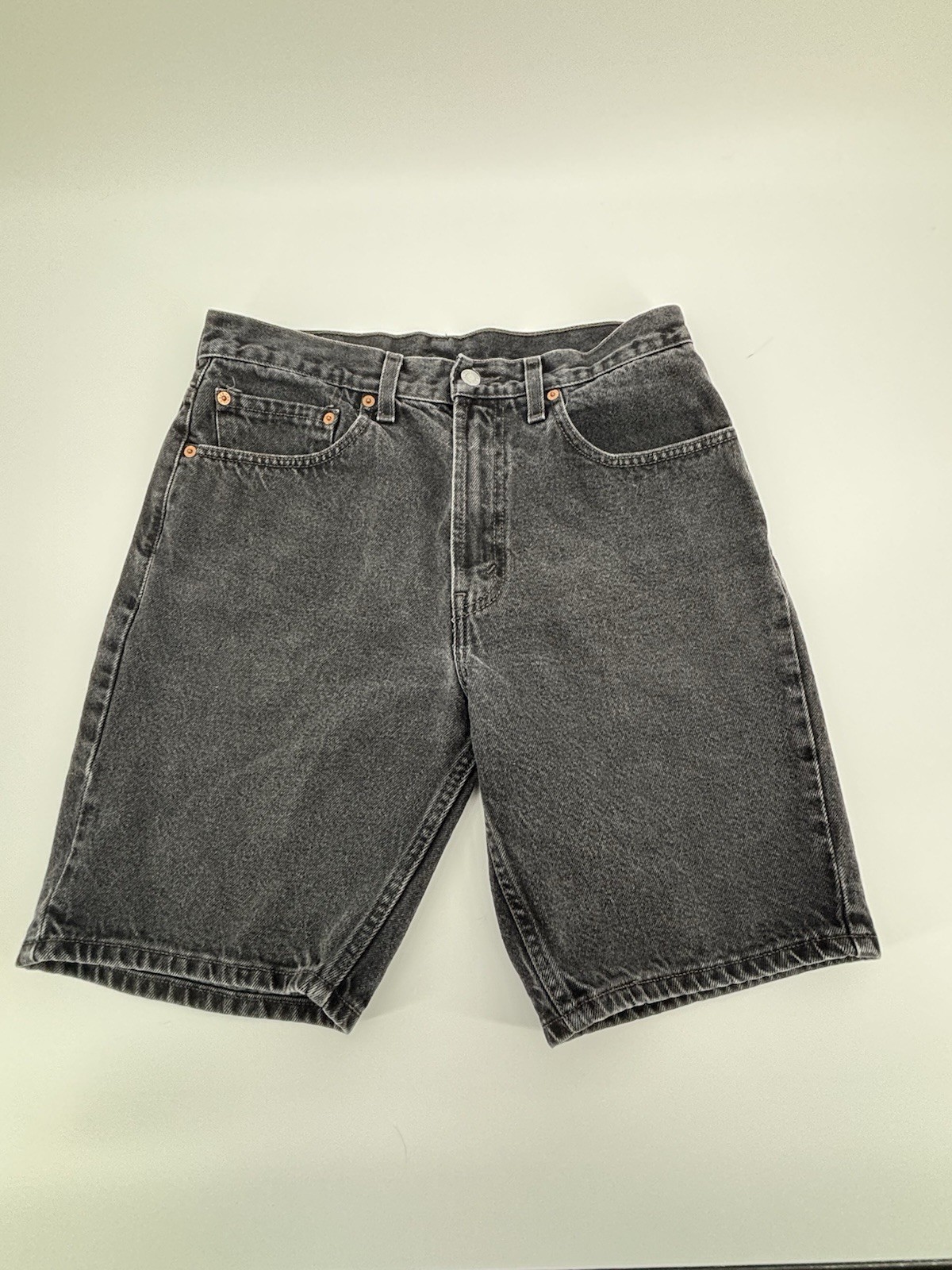 Vintage Levis 505 Black Denim Shorts Mens 32 Jorts Regular Fit 2002 Y2K Mexico