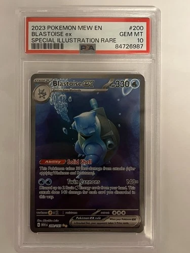 Pokémon Blastoise ex #200 151 Special Illustration Rare PSA 10