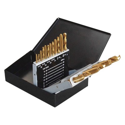 WESTWARD 5PXJ3 Set,Drill And Tap,TiN,18pcs 5PXJ3