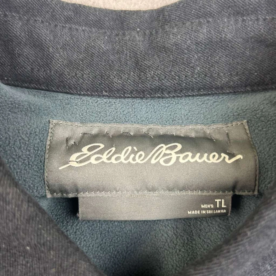 Eddie Bauer Jacket Mens LT Fleece Lined Black Long Sleeves Button Up Thick - Image 2 of 4