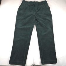 Vtg Polo Ralph Lauren Corduroy Pants Size 35x30 Green Cotton Cords Flat Front