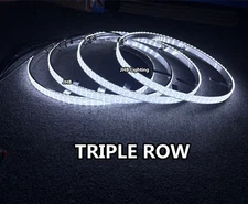 JHB 4x 15.5" TRIPLE ROW TRUE WHITE Strobe LED Truck Wheel Rings Rim Lights Set