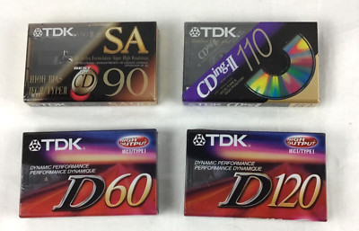 TDK SA 90, D90 & D60, CDing-II 110 Cassette Tape Lot Of 4 New Sealed