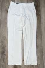 Escada Women's Crepe Pants Straight Leg Fully Lined Ivory Size 40