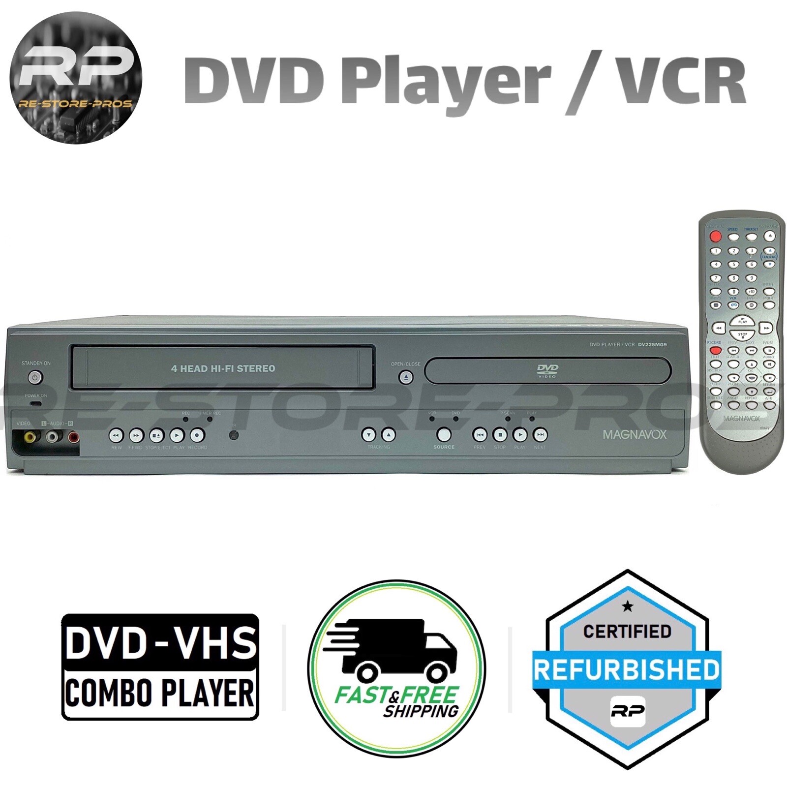 Magnavox DV225MG9 DVD VCR Combo Player VHS HiFi w/ Remote & Manual eBay
