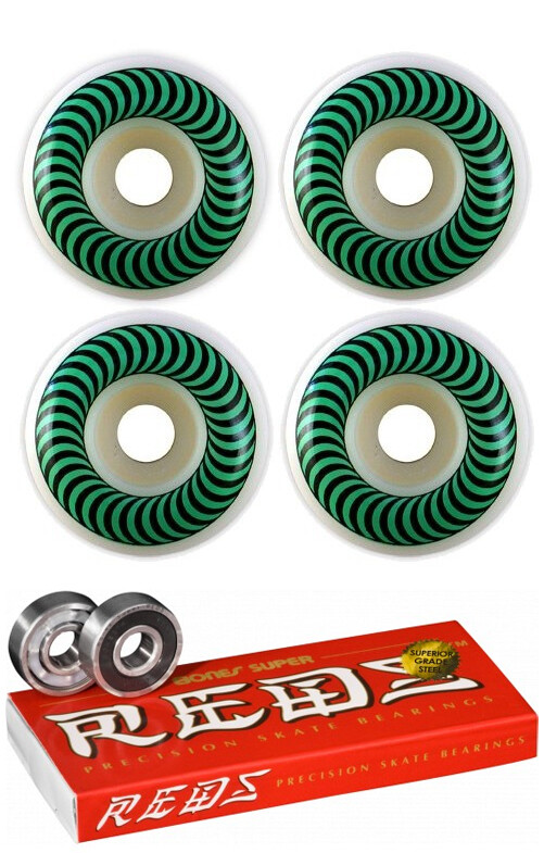 Spitfire Formula Four Tablets Skateboard Wheels 52mm 99a With Bones Reds Bearings Bundle