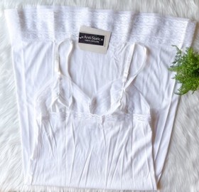 NWT Vintage Philmaid Lingerie White Full Slip Lace Length Control Strip It 36