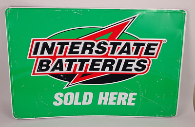 INTERSTATE BATTERIES 看板 サインボード アメリカン雑貨 Interstate Batteries Sold Here Sign Large Metal 36