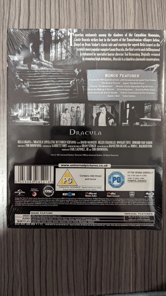 Dracula Bela Lugosi Blu-Ray Steelbook ограниченный выпуск футляр без ограничений по регионам - Изображение 3 из 4