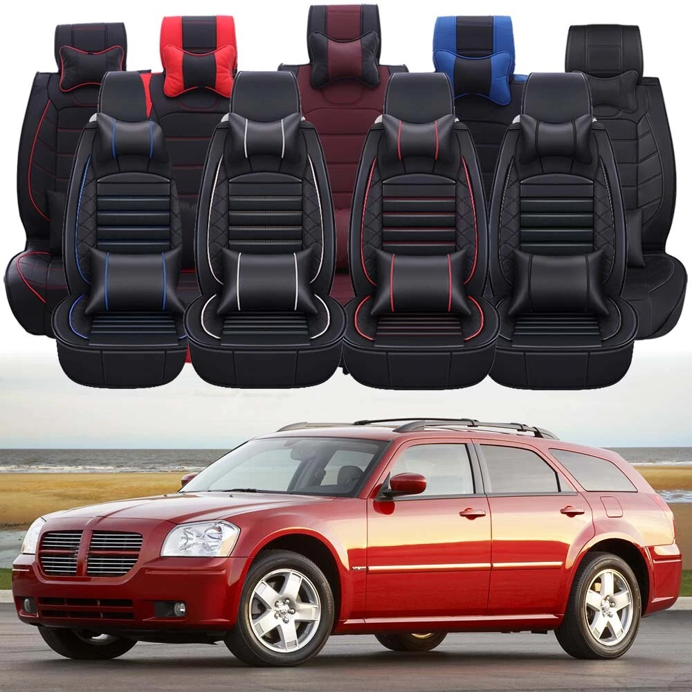 Front Rear Full Set PU Leather Car Seat Cover Protect For Dodge