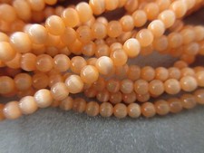 Light Orange Cat's Eye Round 4mm Beads 105pcs