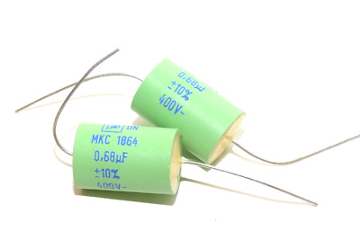 2x Vintage Audio Film Capacitor by ERO Type MKC 1864, 0.68 μF / 400V, NOS