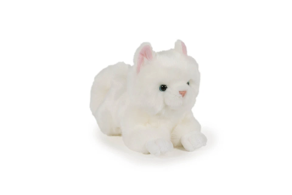 KATZE liegend, weiß Plüschtier Stofftier Kuscheltier Plüsch L=20cm NEU