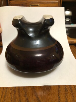 Large Vintage (Knox?) High Voltage Porcelain Two Tone Brown & Metallic Insulator