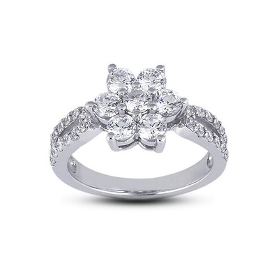 0.64 CT E-VS2 Round Cut Earth Mined Certified Diamonds 950 Plat. Right Hand Ring
