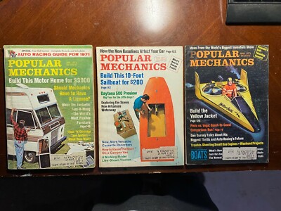 Popular Mechanics Magazines 1971 All issues Cars Pall Mall Yamaha Yellow Jacket