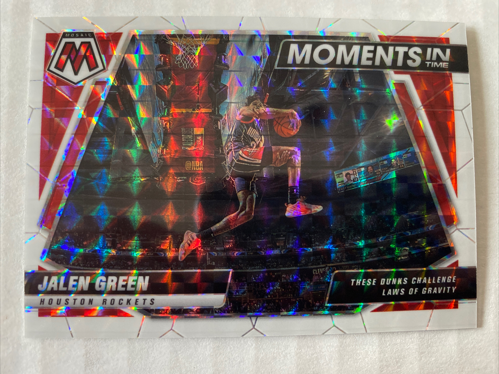 2021-22 Panini NBA Mosaic Jalen Green Moments in Time White 13/25 Rookie RC #5