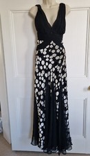 Jovani black dot silk gown dress Size US 8 UK 12