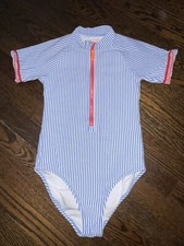 Girls J.Crew Crewcuts One Piece Rashguard Swimsuit Bathing Suit UPF 50 Sz. 10