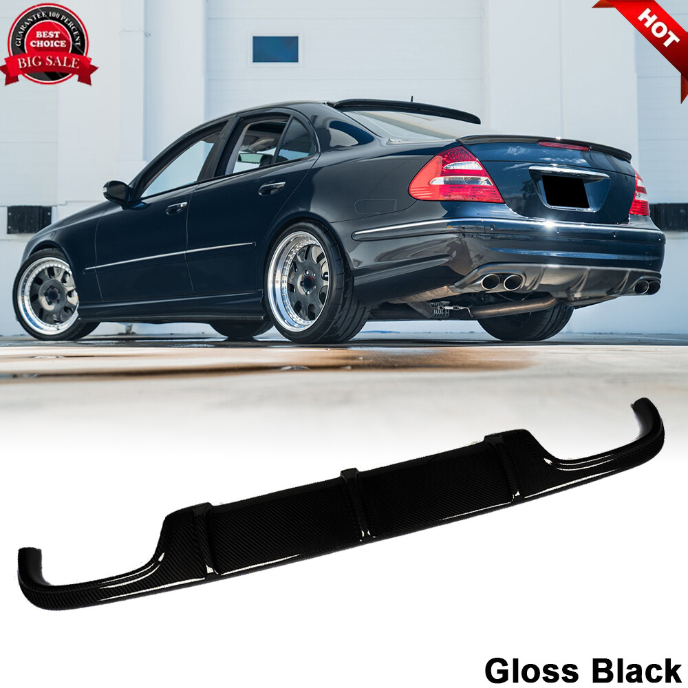 For Mercedes W211 E55  2003-2006 Gloss Black Rear Bumper Diffuser Lip Spoiler
