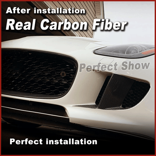 Fit For Jaguar F-type 2013-16 Real Carbon Fiber Front Bumper Grill Grille Frame  - Bild 6 von 13