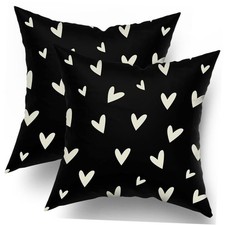 Valentines Pillow Covers 18x18 Set of 2 18" x 18" Pack of 2 Black Valentines