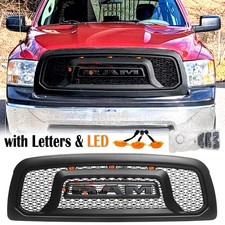 Upgrade Front Grille For 2009 2010 2011 2012 Dodge Ram 1500 Grill Wletters Led