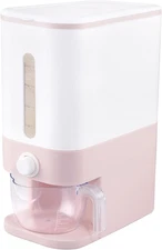 22.5-25 Lbs Pink Rice Dispenser, Rice Storage Container, Pink Rice Storage Conta