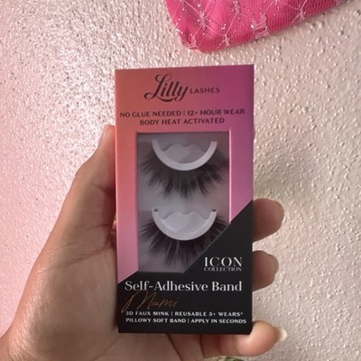 Lilly Lashes ICON Miami Self-Adhesive 3D Faux Mink Full Volume Black Reusable