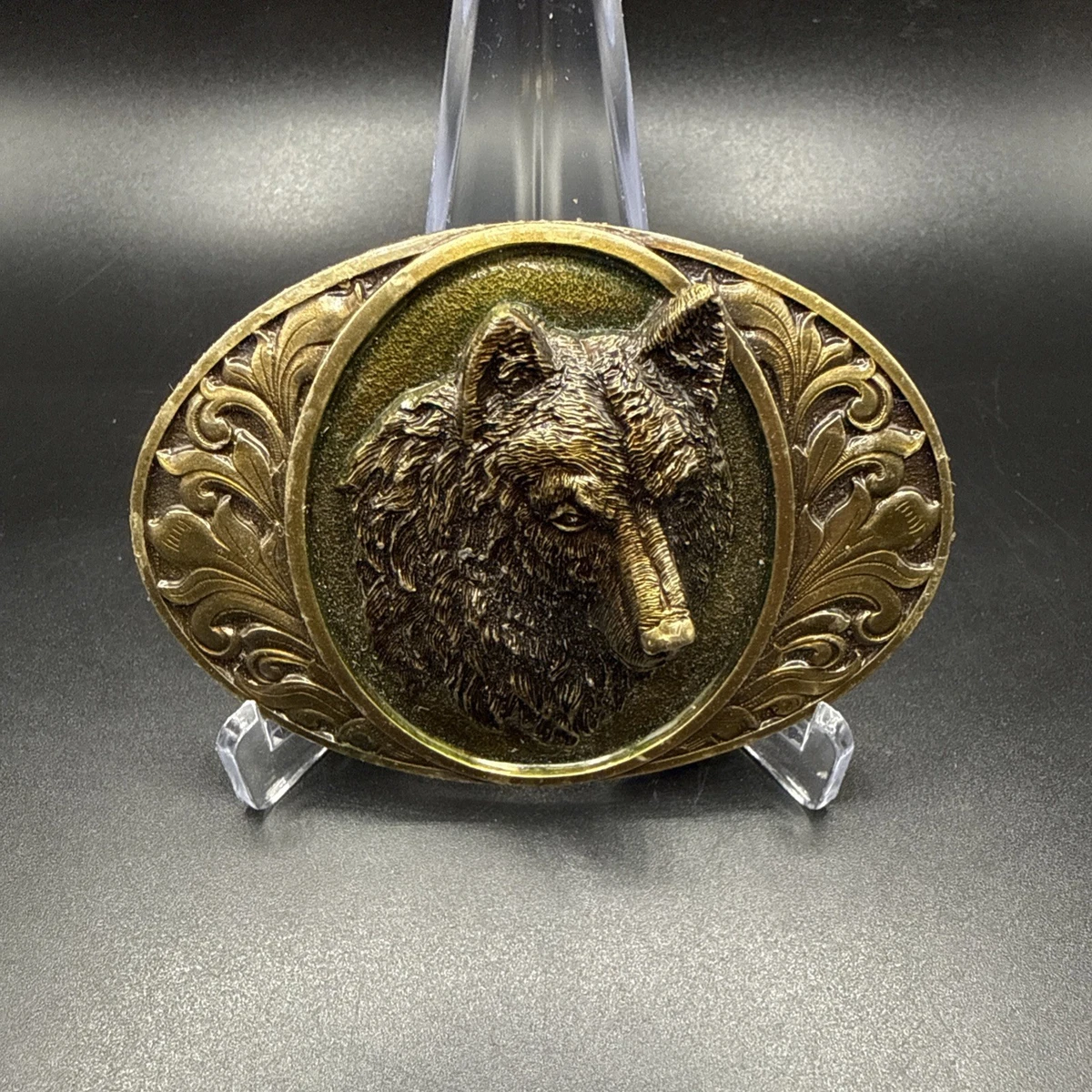 Urban Backwoods Fibbia Cintura Howling Wolf V In Metallo, 96x69 Mm, Adatta Per Cinture Fino A 4 Cm
