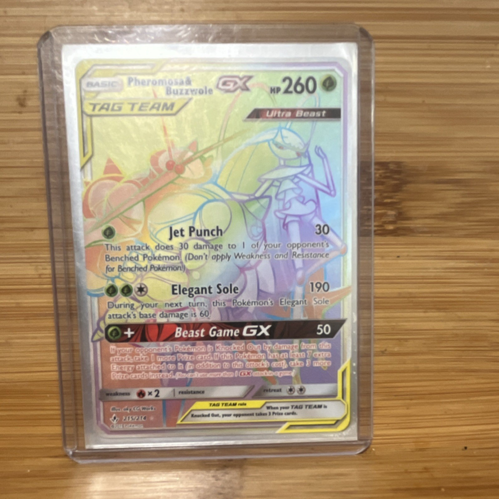 The Pokemon Company Pheromosa & Buzzwole GX 260 HP Unbroken Bonds Secret Rare H…