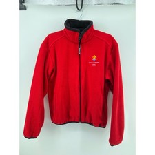 Vintage Y2K Marker Salt Lake 2002 Winter Olympics Fleece Jacket Red Mens Small