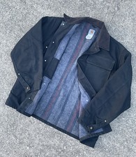 Vintage Men's 46 Regular Black Carhartt Jacket Blanket Lined Workwear Coat