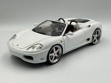 HOT WHEELS WHIPS 1:18 SCALE FERRARI 360 SPIDER - BEAUTIFUL WHITE - VERY NICE!