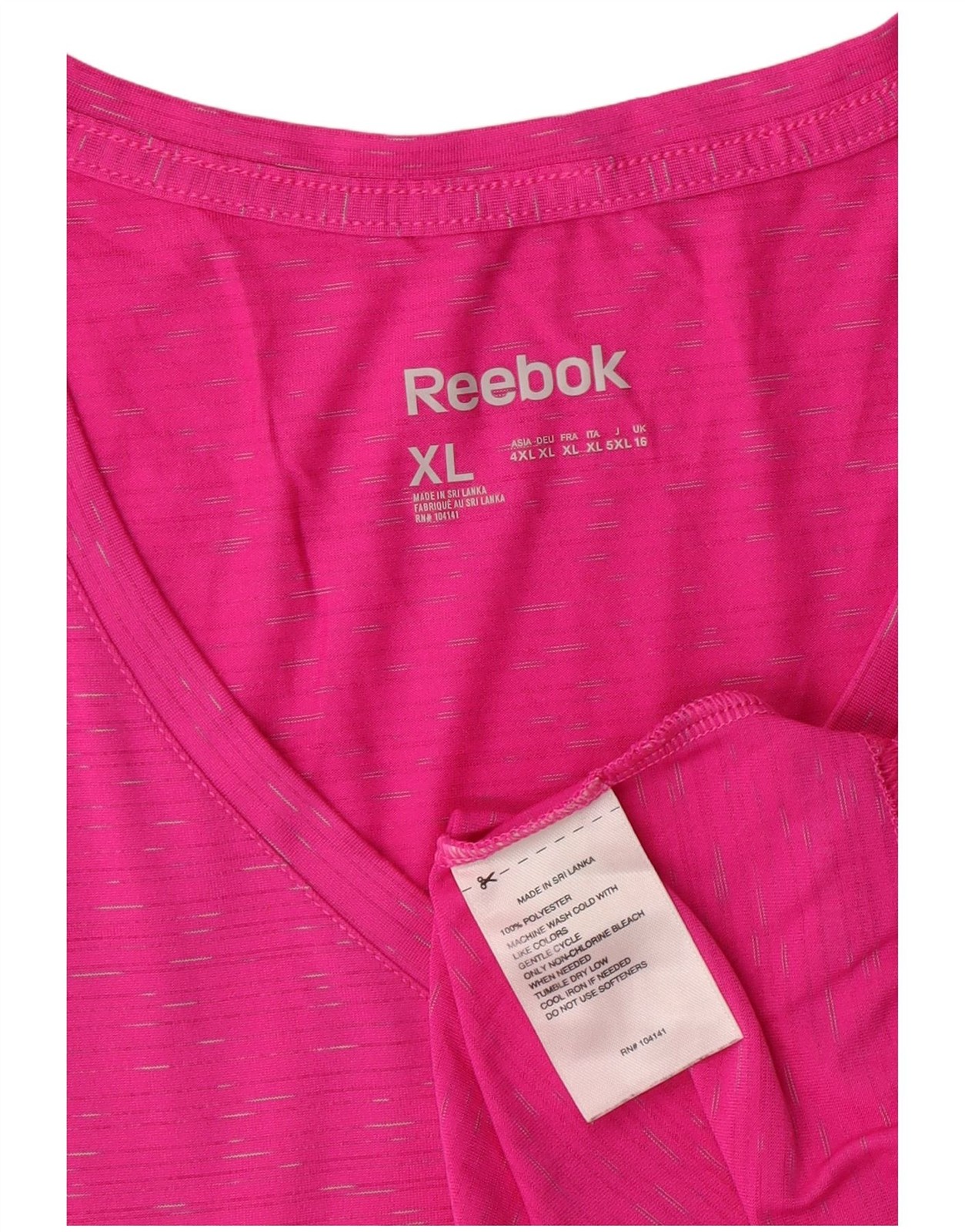 REEBOK Womens T-Shirt Top UK 16 Large Pink Flecked Polyester CF10 thumbnail 3