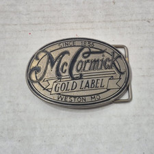 Vintage McCormick Gold Label Weston Mo Belt Buckle Bourbon Whiskey Advertising
